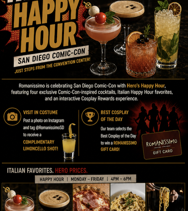 Comic-Con San Diego Restaurants: Cosplay Contest, Cocktails & Italian Food in the Gaslamp Quarter